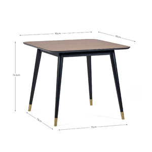 FINDLAY SQUARE DINING TABLE - WALNUT & BLACK - Living with Luxury
