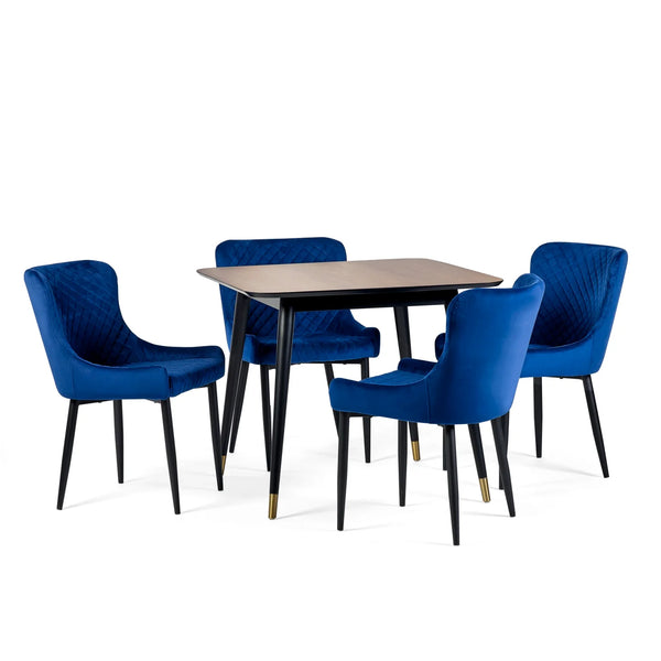 Findlay Square Dining Table - Walnut & Black - Living with Luxury