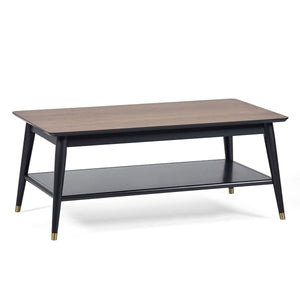 FINDLAY COFFEE TABLE WITH SHELF - WALNUT & BLACK - Living with Luxury