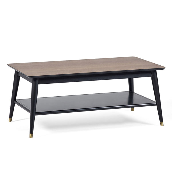 FINDLAY COFFEE TABLE WITH SHELF - WALNUT & BLACK - Living with Luxury