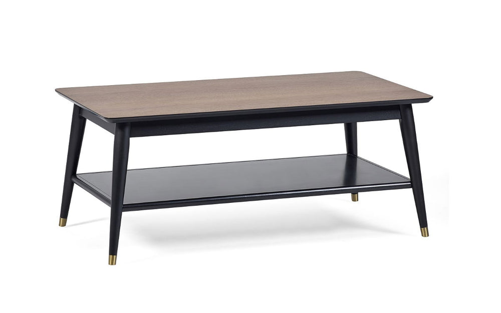 FINDLAY COFFEE TABLE WITH SHELF - WALNUT & BLACK - Living with Luxury