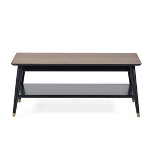 FINDLAY COFFEE TABLE WITH SHELF - WALNUT & BLACK - Living with Luxury