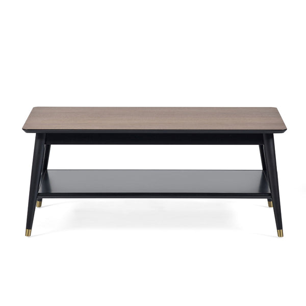 FINDLAY COFFEE TABLE WITH SHELF - WALNUT & BLACK - Living with Luxury