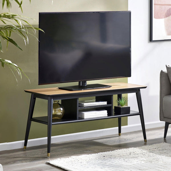 FINDLAY MEDIA UNIT - WALNUT & BLACK - Living with Luxury