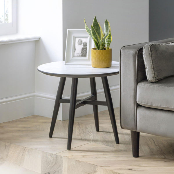 FIRENZE MARBLE EFFECT LAMP TABLE - Living with Luxury