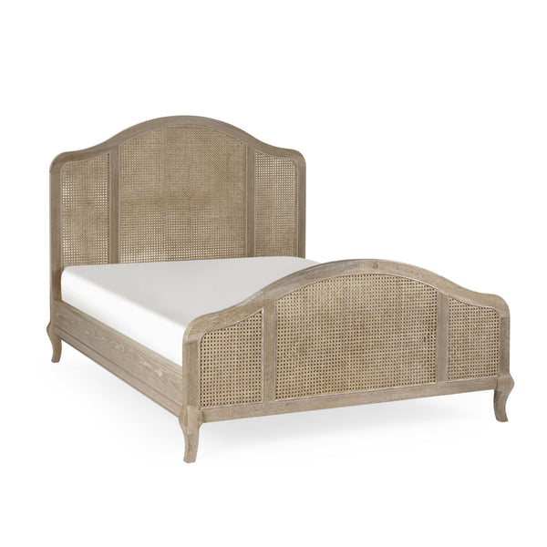 FLEUR RATTAN BED 150CM - LIGHT OAK - Living with Luxury
