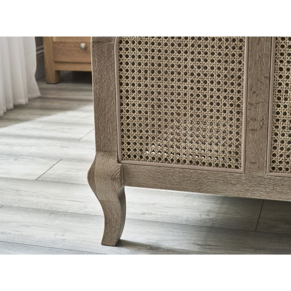 FLEUR RATTAN BED 150CM - LIGHT OAK - Living with Luxury