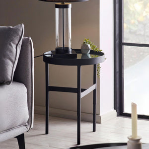 FRANKI MIRROR GLASS LAMP TABLE - Living with Luxury