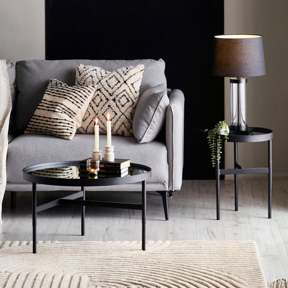 FRANKI MIRROR GLASS LAMP TABLE - Living with Luxury
