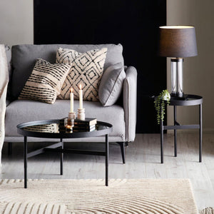 FRANKI MIRROR GLASS LAMP TABLE - Living with Luxury