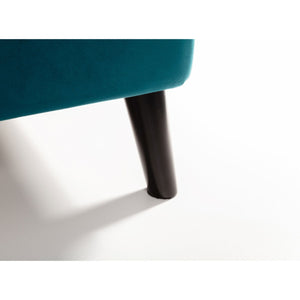 FRIDA CURVED VELVET BED 135CM - TEAL - Living with Luxury