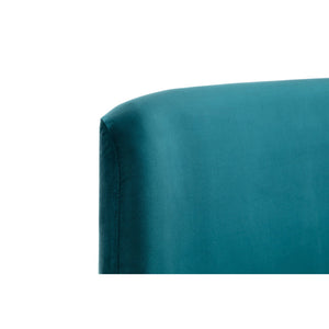 Frida Curved Velvet 150cm King Bed - Grey - Living with Luxury
