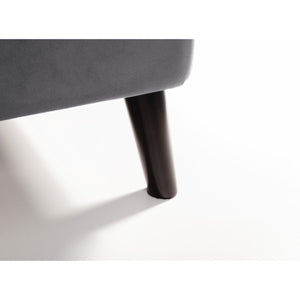 FRIDA CURVED VELVET BED 150CM - GREY - Living with Luxury