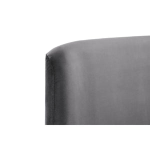 FRIDA CURVED VELVET BED 150CM - GREY - Living with Luxury