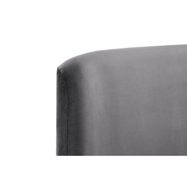 FRIDA CURVED VELVET BED 150CM - GREY - Living with Luxury