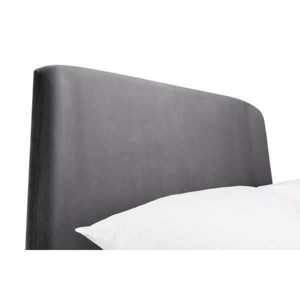 FRIDA CURVED VELVET BED 150CM - GREY - Living with Luxury