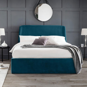 FRIDA STORAGE OTTOMAN BED 135CM - TEAL - Living with Luxury