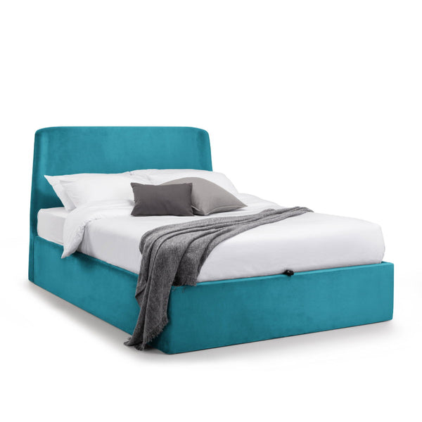 FRIDA STORAGE OTTOMAN BED 135CM - TEAL - Living with Luxury