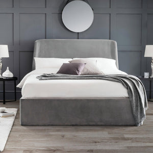 FRIDA STORAGE OTTOMAN BED 135CM - GREY - Living with Luxury