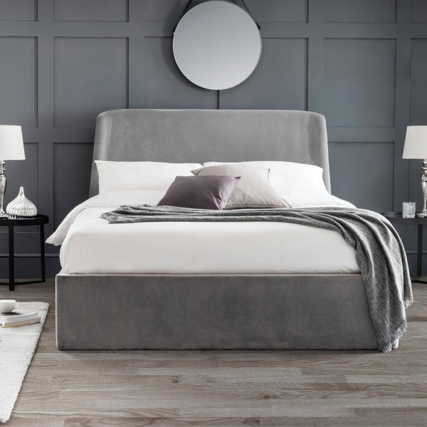 FRIDA STORAGE OTTOMAN BED 135CM - GREY - Living with Luxury