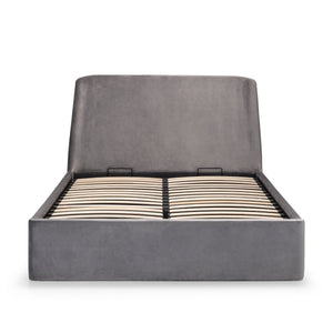 FRIDA STORAGE OTTOMAN BED 135CM - GREY - Living with Luxury