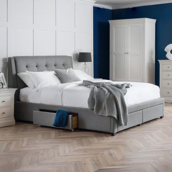 GATSBY BED 150CM - LIGHT GREY - Living with Luxury