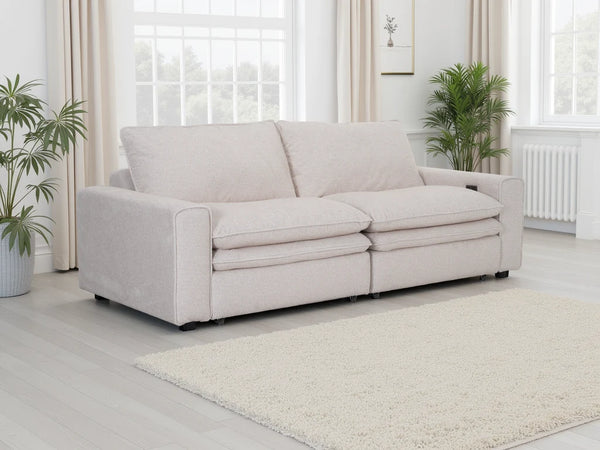 Florence Cloud Electric Sofa – Beige & Grey Living Room Seating