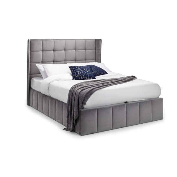 GATSBY STORAGE OTTOMAN BED 135CM - LIGHT GREY - Living with Luxury
