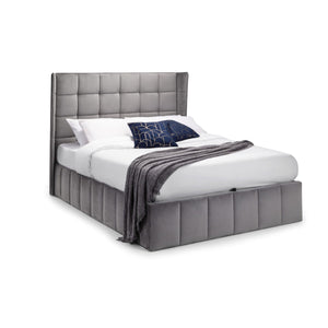 GATSBY STORAGE OTTOMAN BED 150CM - LIGHT GREY - Living with Luxury