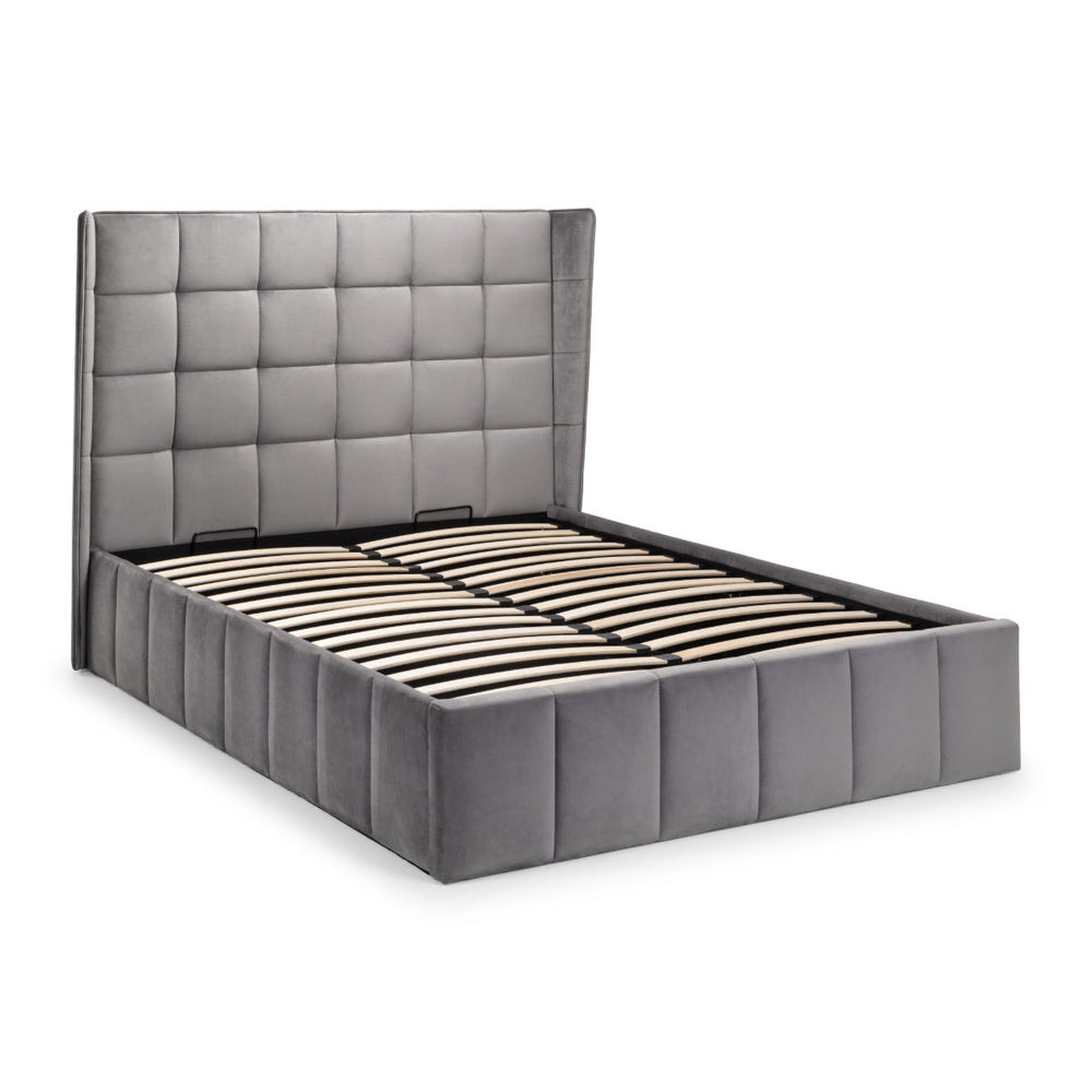 GATSBY STORAGE OTTOMAN BED 135CM - LIGHT GREY - Living with Luxury