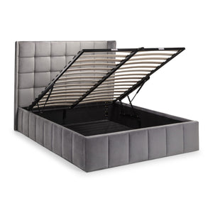 GATSBY STORAGE OTTOMAN BED 150CM - LIGHT GREY - Living with Luxury
