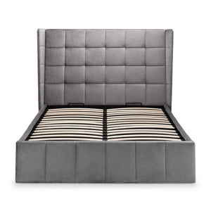 GATSBY STORAGE OTTOMAN BED 135CM - LIGHT GREY - Living with Luxury