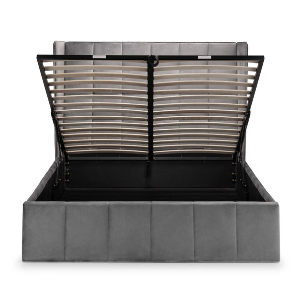 GATSBY STORAGE OTTOMAN BED 135CM - LIGHT GREY - Living with Luxury