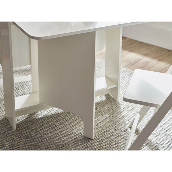 GATAN SMALL GATELEG TABLE WITH 2 CHAIRS - WHITE - Living with Luxury
