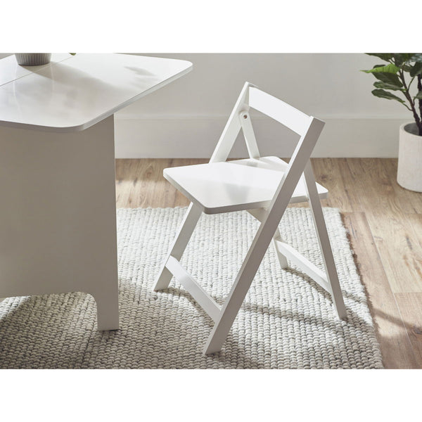GATAN SMALL GATELEG TABLE WITH 2 CHAIRS - WHITE - Living with Luxury
