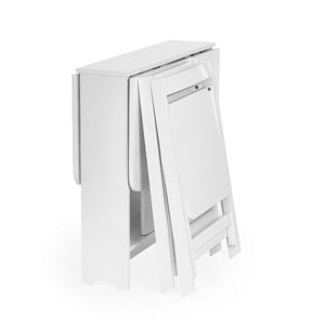 GATAN SMALL GATELEG TABLE WITH 2 CHAIRS - WHITE - Living with Luxury