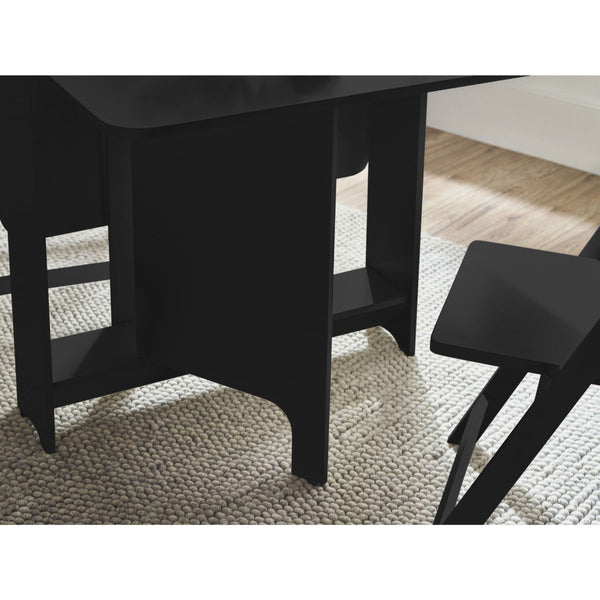 GATAN SMALL GATELEG TABLE WITH 2 CHAIRS - BLACK - Living with Luxury