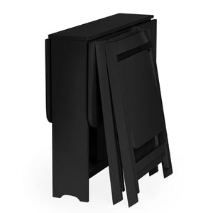 GATAN SMALL GATELEG TABLE WITH 2 CHAIRS - BLACK - Living with Luxury