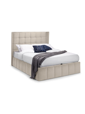 Gatsby Cream Velvet 150cm King Ottoman Storage Bed - Living with Luxury
