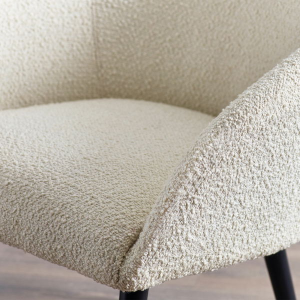 Amari Boucle Accent Chair – Ivory - Living with Luxury