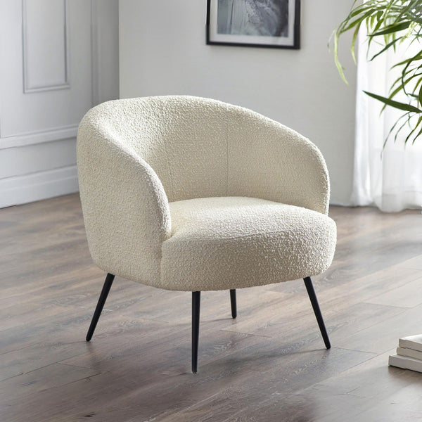 GIGI BOUCLE ACCENT CHAIR - IVORY - Living with Luxury