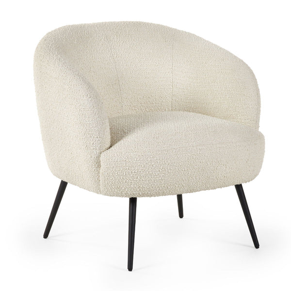 GIGI BOUCLE ACCENT CHAIR - IVORY - Living with Luxury