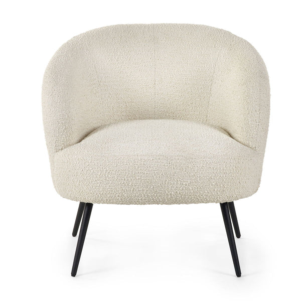 GIGI BOUCLE ACCENT CHAIR - IVORY - Living with Luxury