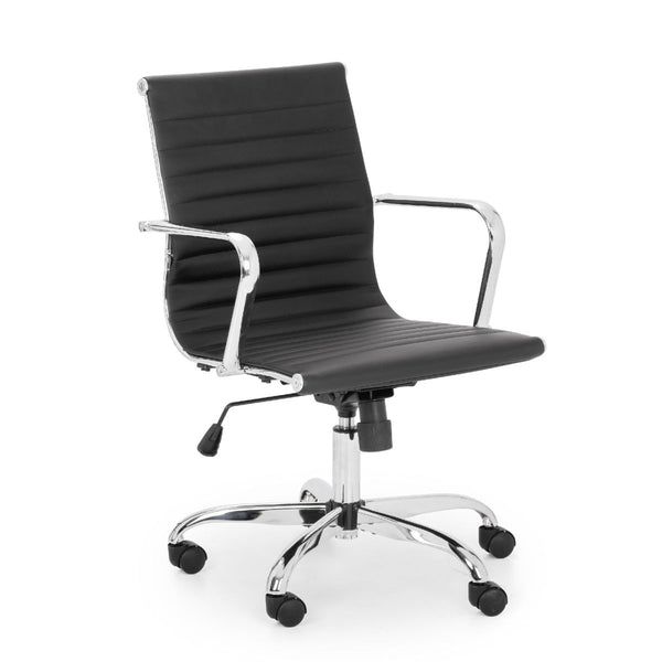 GIO BLACK & CHROME OFFICE CHAIR - Living with Luxury