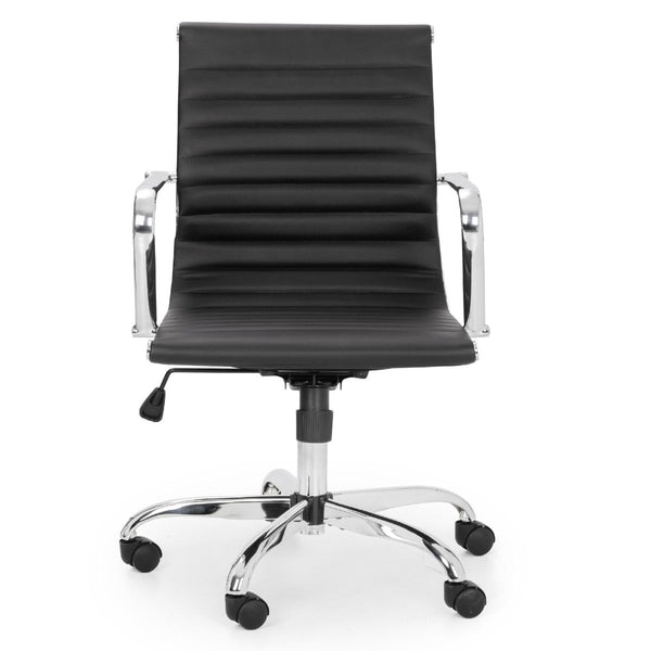 GIO BLACK & CHROME OFFICE CHAIR - Living with Luxury
