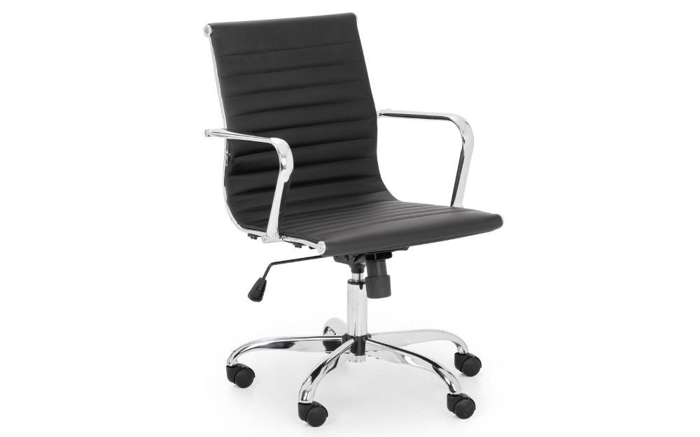 GIO BLACK & CHROME OFFICE CHAIR - Living with Luxury