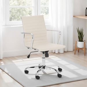 GIO IVORY & CHROME OFFICE CHAIR - Living with Luxury