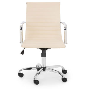GIO IVORY & CHROME OFFICE CHAIR - Living with Luxury