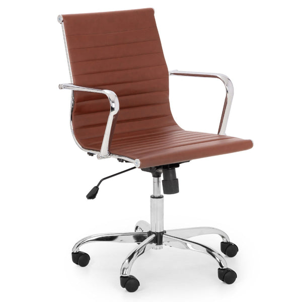 GIO BROWN & CHROME OFFICE CHAIR - Living with Luxury
