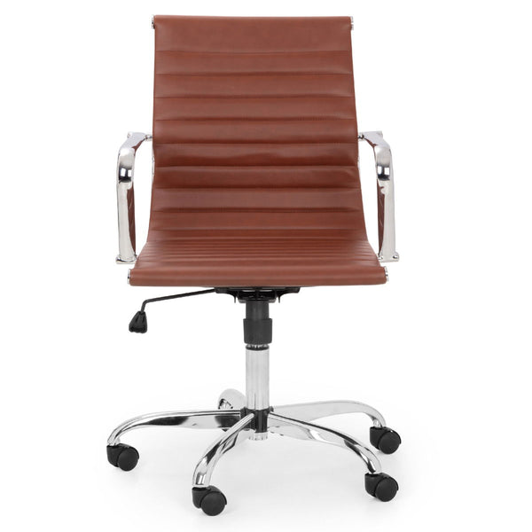 GIO BROWN & CHROME OFFICE CHAIR - Living with Luxury